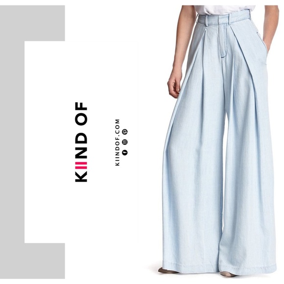 Kiind Of Denim - Kiind Of / Chambray High & Wide Pants sz 12 NWT